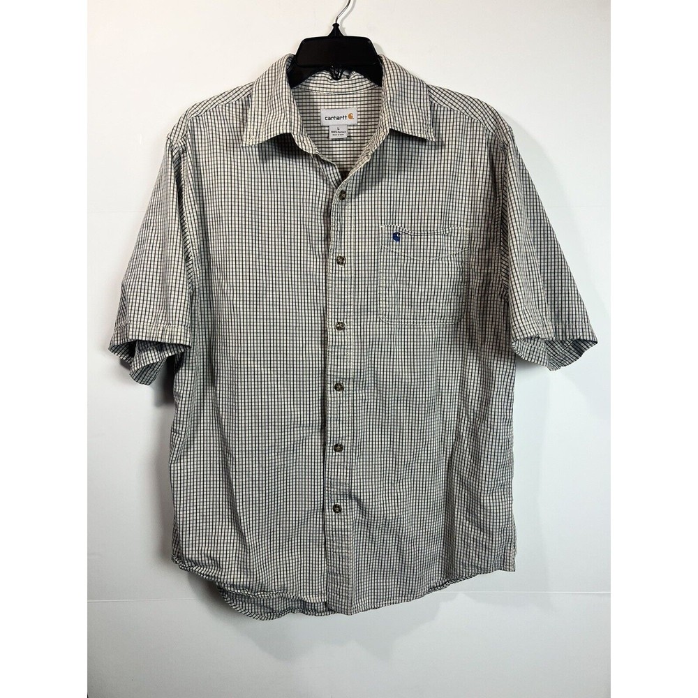 Carhartt men’s Large relaxed fit short-sleeve button down plaid shirt